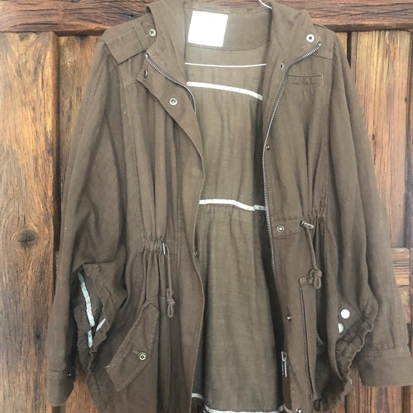 Free People Jackets & Blazers - Free People Drawstring Hooded Utility Jacket - M